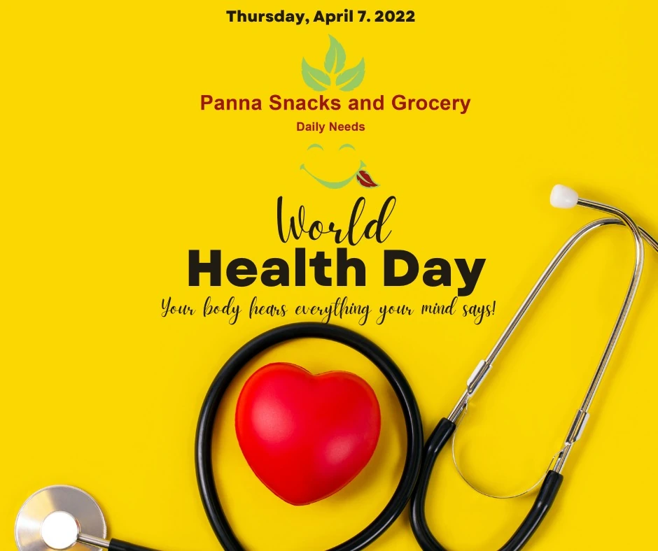 A finished post produced from this workflow: an on-brand World Health Day creative for the brand Panna Snacks and Grocery